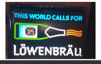 Vintage Lowenbrau Light Up Beer Sign 100 Working Condition