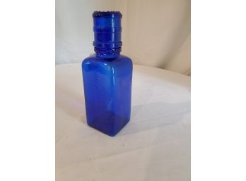 Beautiful Blue Glass Bottle With Stopper/Cup Plus More To Come Part 2