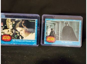 Two Rare Blue Original Star Wars Trading Cards