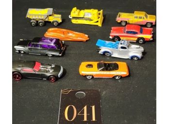 Lot Of Nine Various Vintage Toy Cars Matchbox, Hot Wheels, Etc.