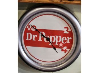 Vintage Dr. Pepper 16 Inch Red Neon Border (working) Clock (working) Nice Advertising Piece