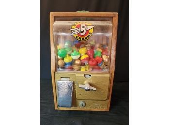 Incredible Vintage Wood 5 Cent Charm Vending Machine