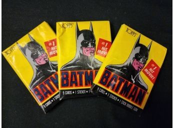 Lot Of 3 1986 Batman Trading Cards New In Waxpack