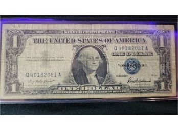 U S Currency 1957 One Dollar Bill Silver Certificate