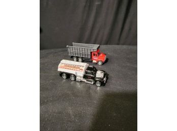 Toy Dump Trucks Lot Of 2 Marked Mattel