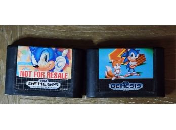 Lot Of 2 Vintage Sega Genisis Sonic Games