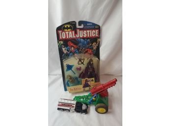 Total Justice NIB, A Very Cool Vintage Cannon Toy And Antique Cast Iron Iron