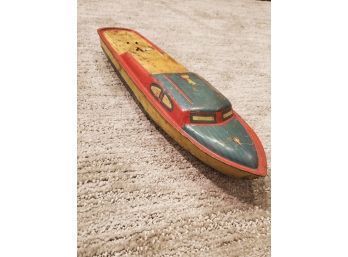 Vintage Tin Boat Toy