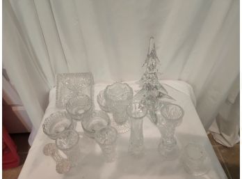 14 Peices Of Crystal Glass