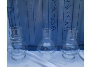 Set Of 3 Shorter Hurricane Glass