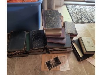 Tote Full Of Antique Books