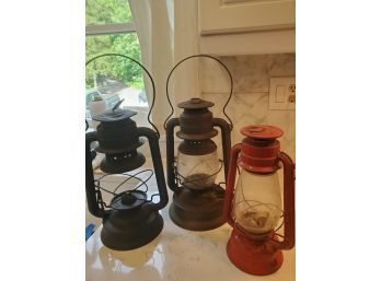 Set Of Three Old Lamps