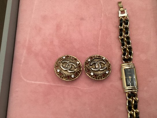 Watch And Earrings Marked Chanel