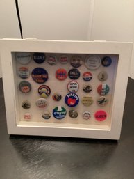 Political Buttons In Shadow Box