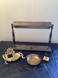 Brass Desk Set With Brass Desk Lamp