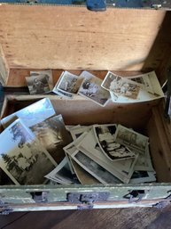 Vintage Trunk Filled With Black And White Photos
