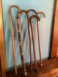 5 Wooden Canes