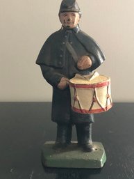 Antique Cast Iron Civil War Union Drummer 7 X 3