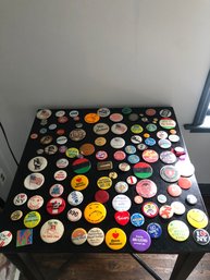 Large Group Lot Of Vintage Buttons Including Political