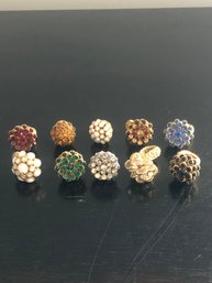 Collection Of 10 Mesh Rings Bright Stones