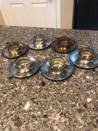 Demitasse Cups And Plates Silver Plate Set