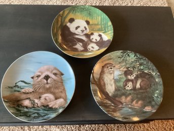 Vintage Endangered Species Plates By Sadako Mano  Set Of 3