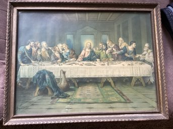 The Last Supper By Brunozetti Framed Vintage With Glass