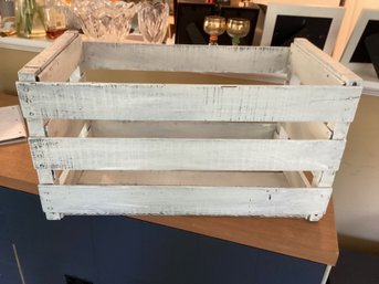 Vintage Wooden Crate White Washed