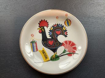 Vintage Portugal Decorative Plate Rooster Handpainted