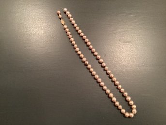 Set Of Cultured Pearls With 14k Gold Clasp