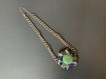 Costume Necklace With Murano Glass Pendant