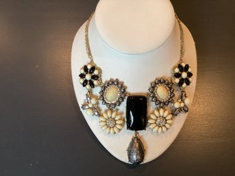 Necklace By Amrita Singh. Black And Cream Tones