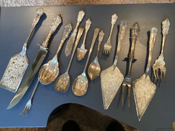 Large Collection Of Vintage Silverplate Serving And Dining Pieces  14 Pieces