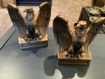 Vintage Pair Of Eagle 1776 Brass Bookends Made By PM Craftsman MCM