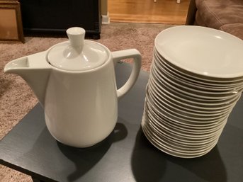 Melitta White Porcelain Germany Coffee Pot Plus Vintage OMC Japan Plates