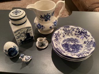 Vintage Lord Nelson Pottery Milk Pitcher Delft Tea Slice Ceramic Pottery