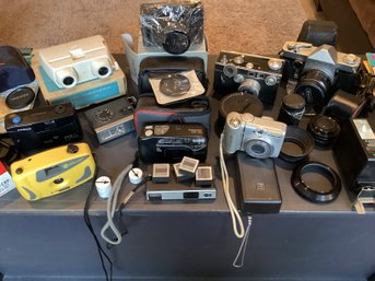 Large Group Lot Of Cameras And Accessories