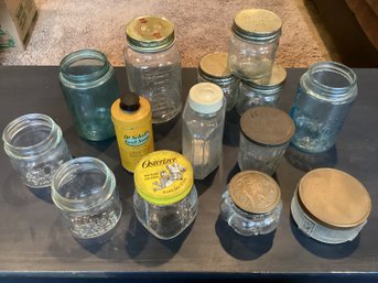 Vintage Collection Of Old Glass Containers