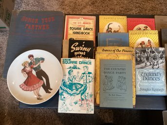 Square Dancers Collectors Plate  #29 And Vintage Square Dancing Books