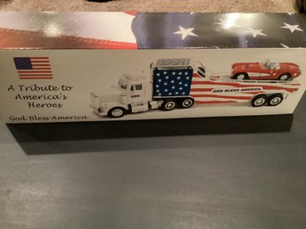 USA CAR CARRIER TRUCK TRIBUTE TO AMERICAS HEROES