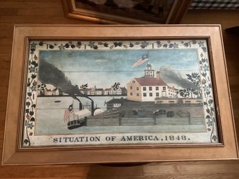 Situation Of America 1848 Framed Fold Art Print