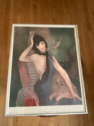 Co Co Chanel By Marie Laurencin Glass Framed In MCM Style