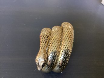Vintage Whiting And Davis Snake Triple Coiled Bracelet  Signed