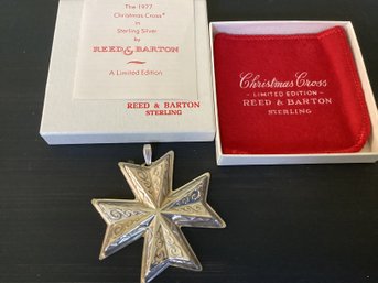1977 Christmas Cross In Sterling Silver By Reed And Barton