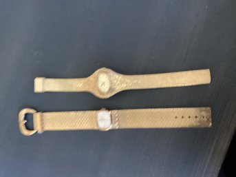 2 Womens Goldtone Quartz Watches