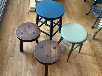 Group Lot Small Stools, Plant Stands