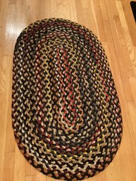 Braided Oval Area Rug  Multi Colored 48 X 28