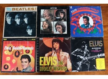 Beatles And Elvis Records Lot Of 6