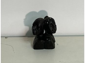 Vintage African Man And Women Sculptured Book Ends