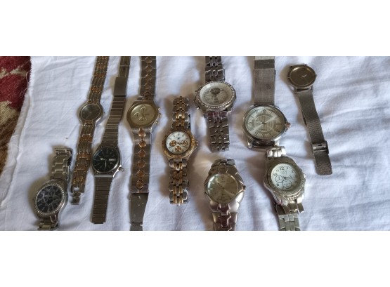 10  Old Watches  HELBROS- FOSSILL -HBO-LELONG-SERGHIO ETC